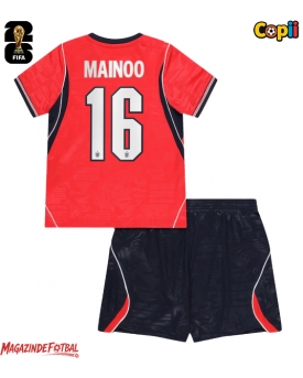 Anglia Kobbie Mainoo #16 Echipament de Fotbal Replică Mondial 2026 Copii Deplasare (+ Șorturi)